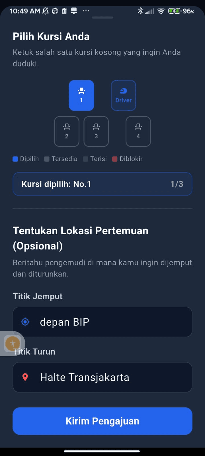 Pilih Kursi Yang Anda Inginkan